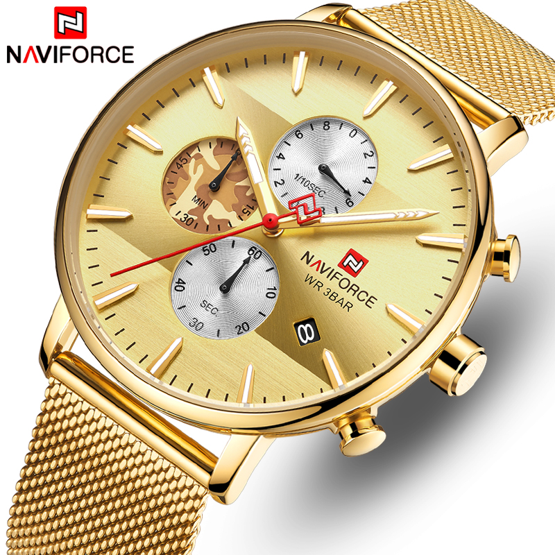 NAVIFORCE Men Watch Fashion Quartz Watches Luxury Brand Stainless Steel Chronograph Wristwatch Men Waterproof Analog Male Clock, Slivery;brown
NAVIFORCE Men Watch Fashion Quartz Watches Luxury Brand Stainless Steel Chronograph Wristwatch Men Waterproof Analog Male Clock, Slivery;brown