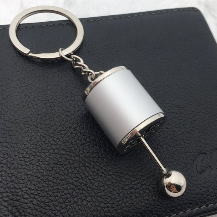 Creative Auto Part Model Gear Box Shifter Keychain Key Chain Ring Race Car Stalls Head Keychains Six-Speed Manual Shift Gear