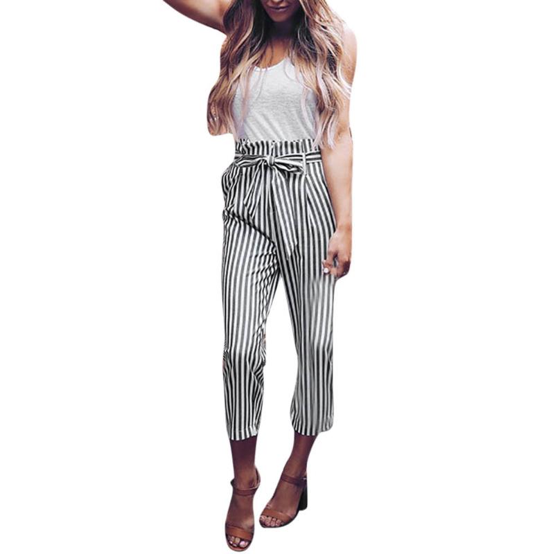 Women Striped Long Pants High Waist Ladies Trousers Pants Women plus size Elastic Waist Stripe Casual #606, Black
Women Striped Long Pants High Waist Ladies Trousers Pants Women plus size Elastic Waist Stripe Casual #606, Black