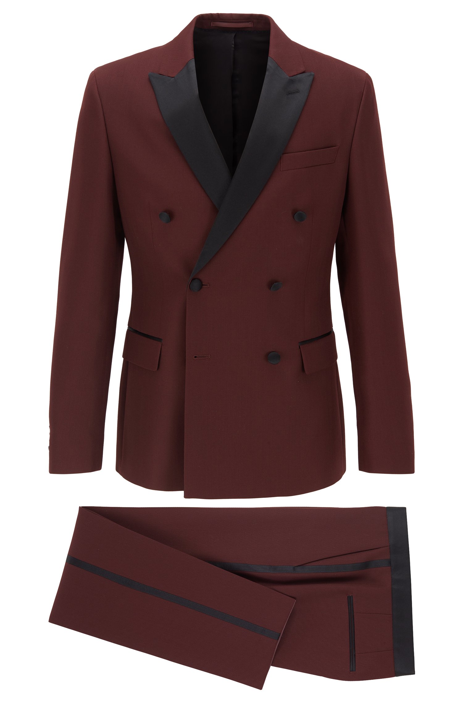 New Fashion Burgundy Groom Wedding Tuxedos Men Groom Suits Notched Lapel Double Breasted Prom Party Blazer Jacket (Jacket+Pants)