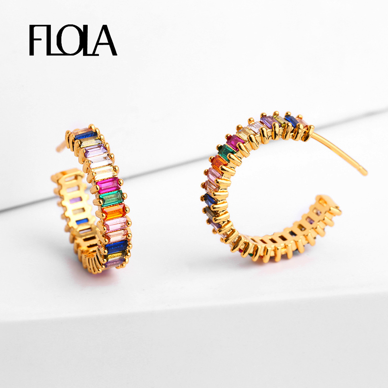Hoop & Huggie FLOLA Delicate Rainbow Baguette Earring For Woman Cubic Zirconia Earrings Pendientes Fashion Jewelry 2021 Ersq06
Hoop & Huggie FLOLA Delicate Rainbow Baguette Earring For Woman Cubic Zirconia Earrings Pendientes Fashion Jewelry 2021 Ersq06