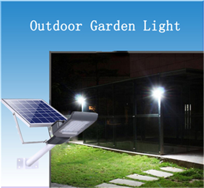 Solar LED Street Light Solar Powered Flood Lights 30W 30LEDs Security Lighting with Pole and Remote Control