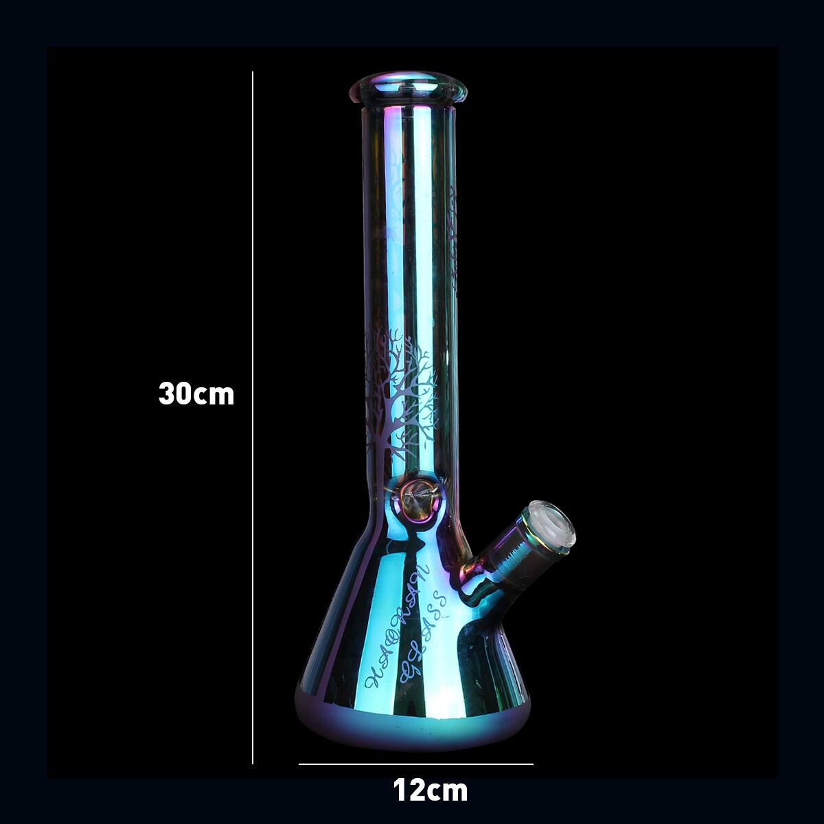 Lila Glasbecher Bohrinseln Dab Rig Glasbong Bohrinseln Wasserpfeife mit Schüssel Heady Bongs Klein Hookah 30 cm hoch FY2223