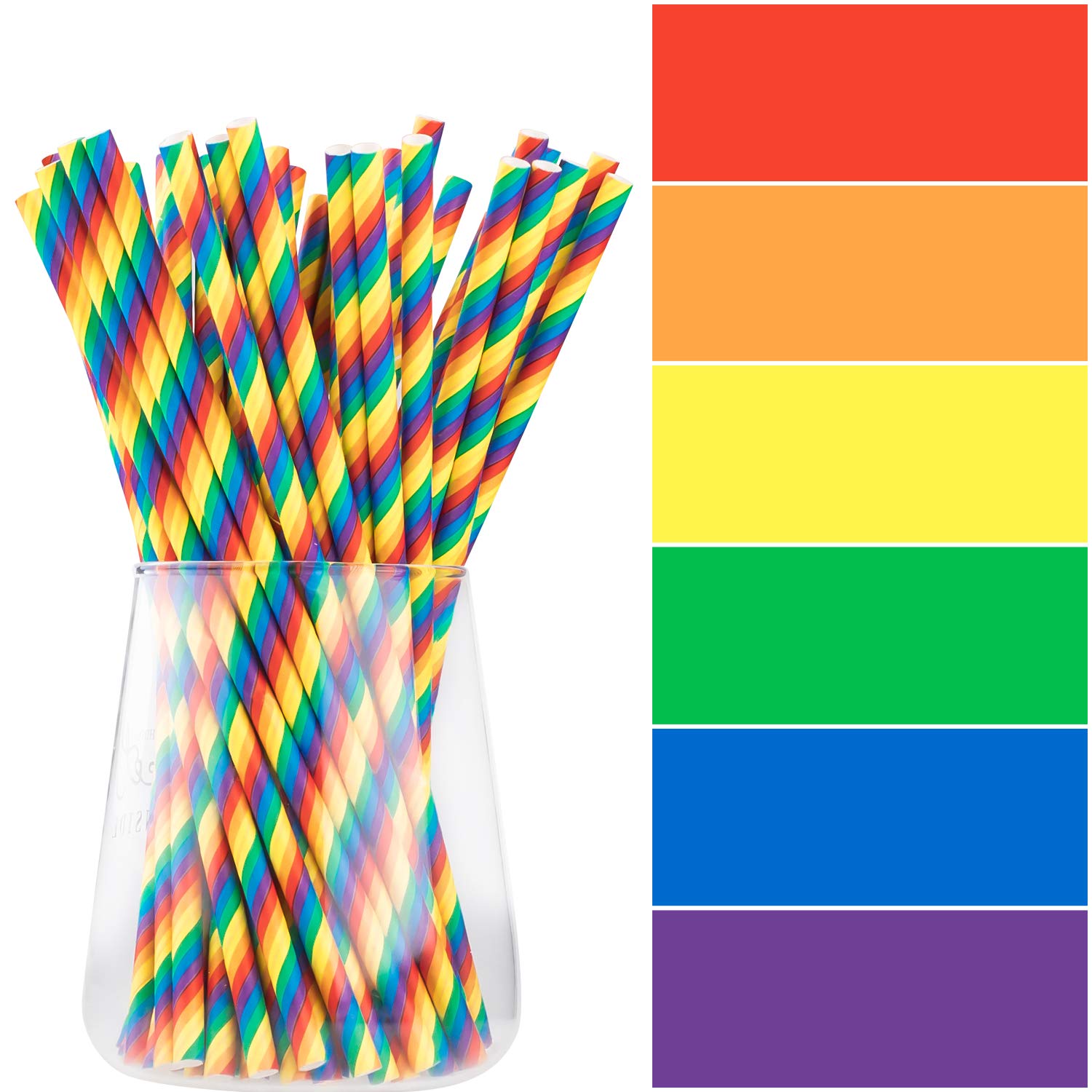500PCS Rainbow Paper Straws, Biodegradable Paper Drinking Straws for Juices Shakes Party Supplies Decorations Birthday Wedding Gay Pride Day
500PCS Rainbow Paper Straws, Biodegradable Paper Drinking Straws for Juices Shakes Party Supplies Decorations Birthday Wedding Gay Pride Day