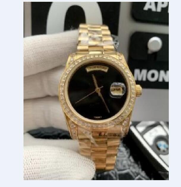 Fashion Men Watch Diamond Bezel Black Dial Gold Stainless Steel Bracelet Asia 2813 Automatic Luxury Wristwatch, Slivery;brown
Fashion Men Watch Diamond Bezel Black Dial Gold Stainless Steel Bracelet Asia 2813 Automatic Luxury Wristwatch, Slivery;brown