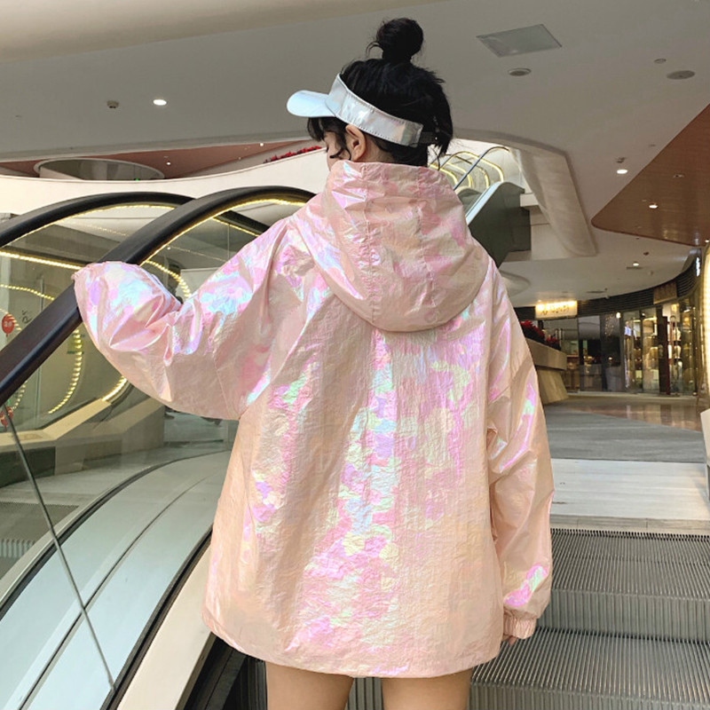 Spring Harajuku Hooded Pullover Jacket Women 2019 Fashion Loose Casual Thin Tops Korean Long Sleeve Summer Sunscreen Outwear