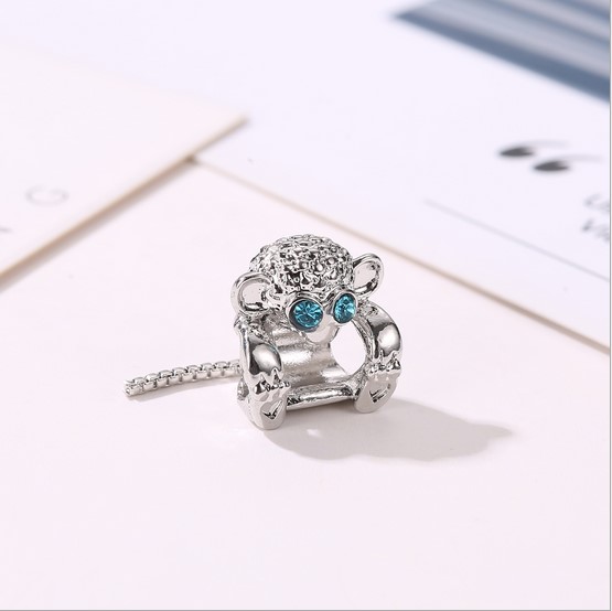 Fits Bracelets 20Pcs Cartoon Monkey Silver Charm Bead Loose Beads For Wholesale Diy European Sterling Jewelry Marking Charm Women
