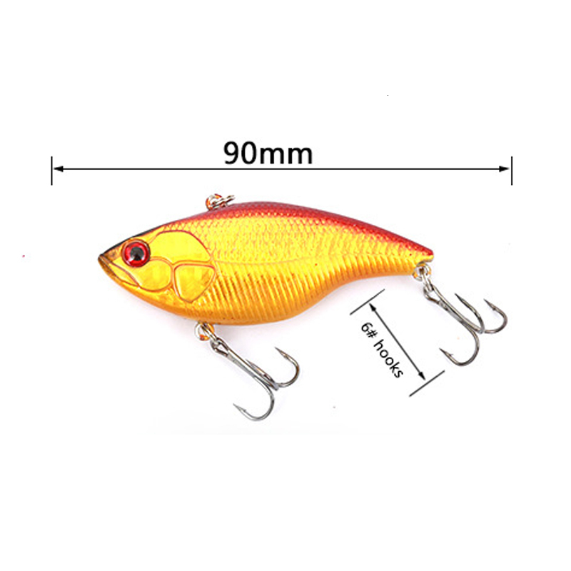 Wokotip 7cm 18g Hard Fishing Lure VIB Rattlin Hook 3D Eyes Fishing Sinking Vibra Rattlin Hooktion Lures Crank Baits T191016