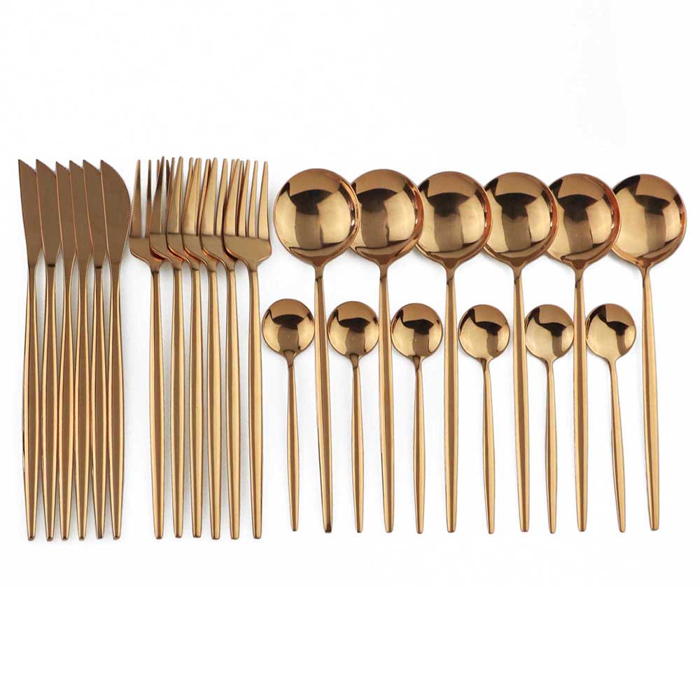 Rose Dinnerware Set 18/10 Stainless Steel Cutlery Set Gold Tableware Mirror Dinner Set Knife Spoon Fork Tea Spoon Silverware Flatware
Rose Dinnerware Set 18/10 Stainless Steel Cutlery Set Gold Tableware Mirror Dinner Set Knife Spoon Fork Tea Spoon Silverware Flatware