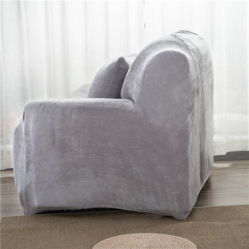 Plush Thicken Elastic Sofa Universal Sectional Slipcover 1/2/3/4 Seater Stretch Couch Cover for Living Room Solid Color - 2024