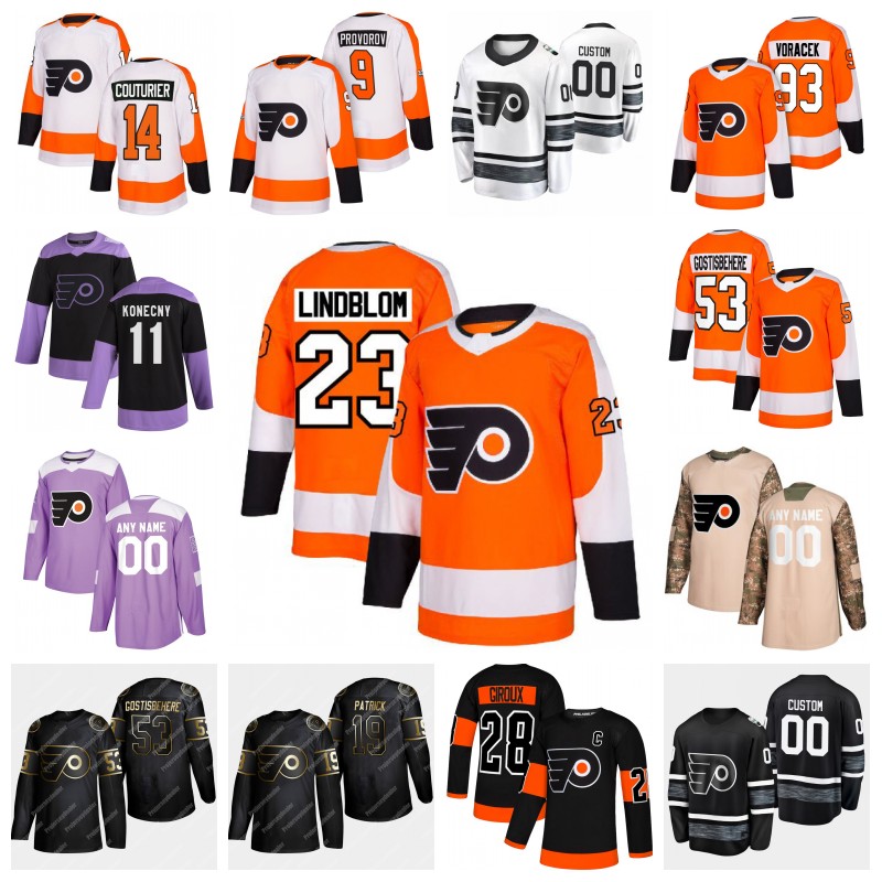 Oskar Lindblom Philadelphia Flyers Carter Hart Claude Giroux Sean Couturier Jakub Voracek Shayne Gostisbehere Nolan Patrick Hockey Jersey, Black;red
Oskar Lindblom Philadelphia Flyers Carter Hart Claude Giroux Sean Couturier Jakub Voracek Shayne Gostisbehere Nolan Patrick Hockey Jersey, Black;red