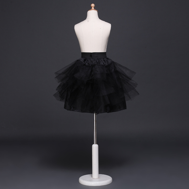 hot sale girls tutu skirt petticoats princess housemaid cosplay children tulle crinoline cheap white black kids pettiskirt for short dress