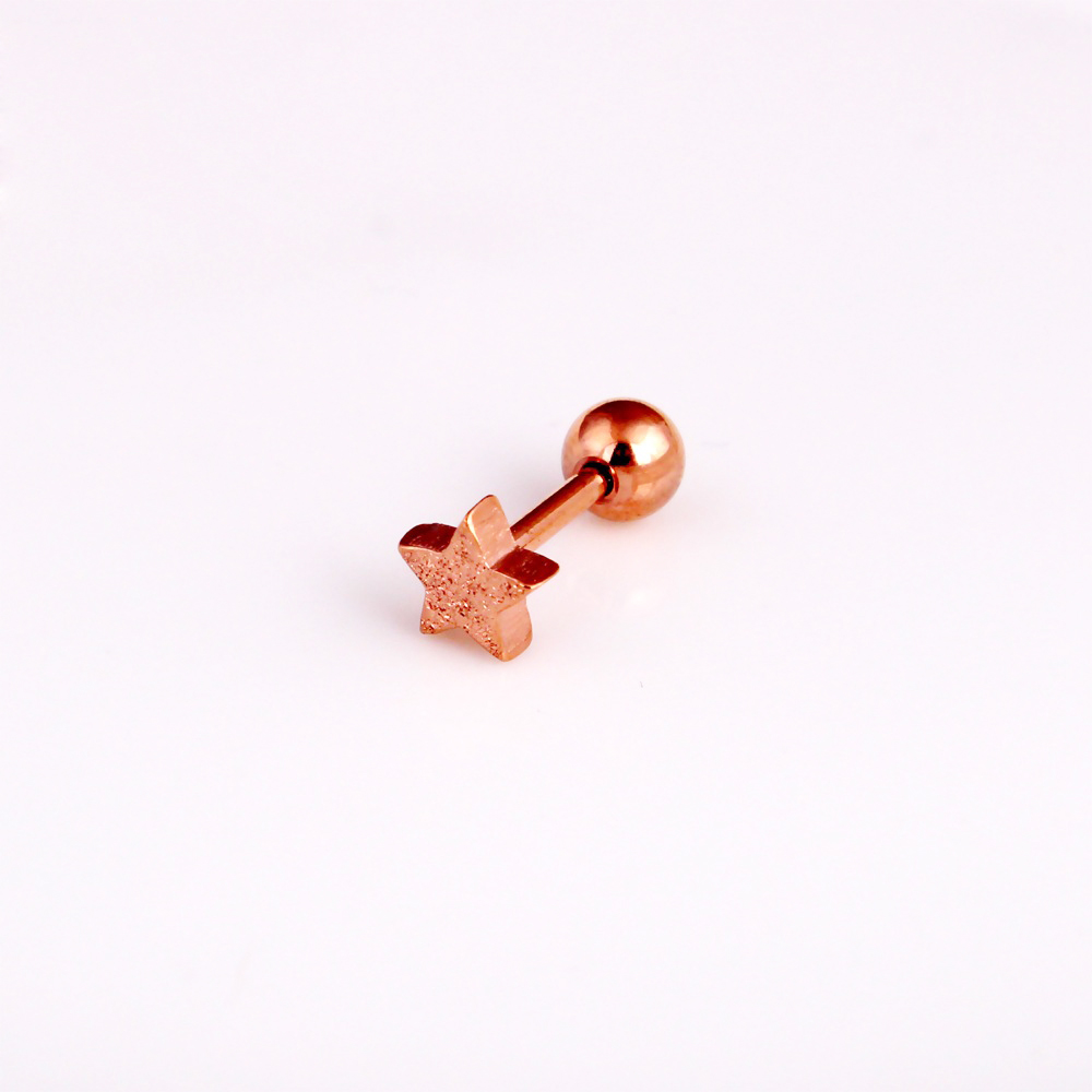 Scrub Star Screwback Stud Earrings Jewelry Stainless Steel Gold Plated Ear Bone Nail Earrings for Women Girl Safe Sleeping Without Picking