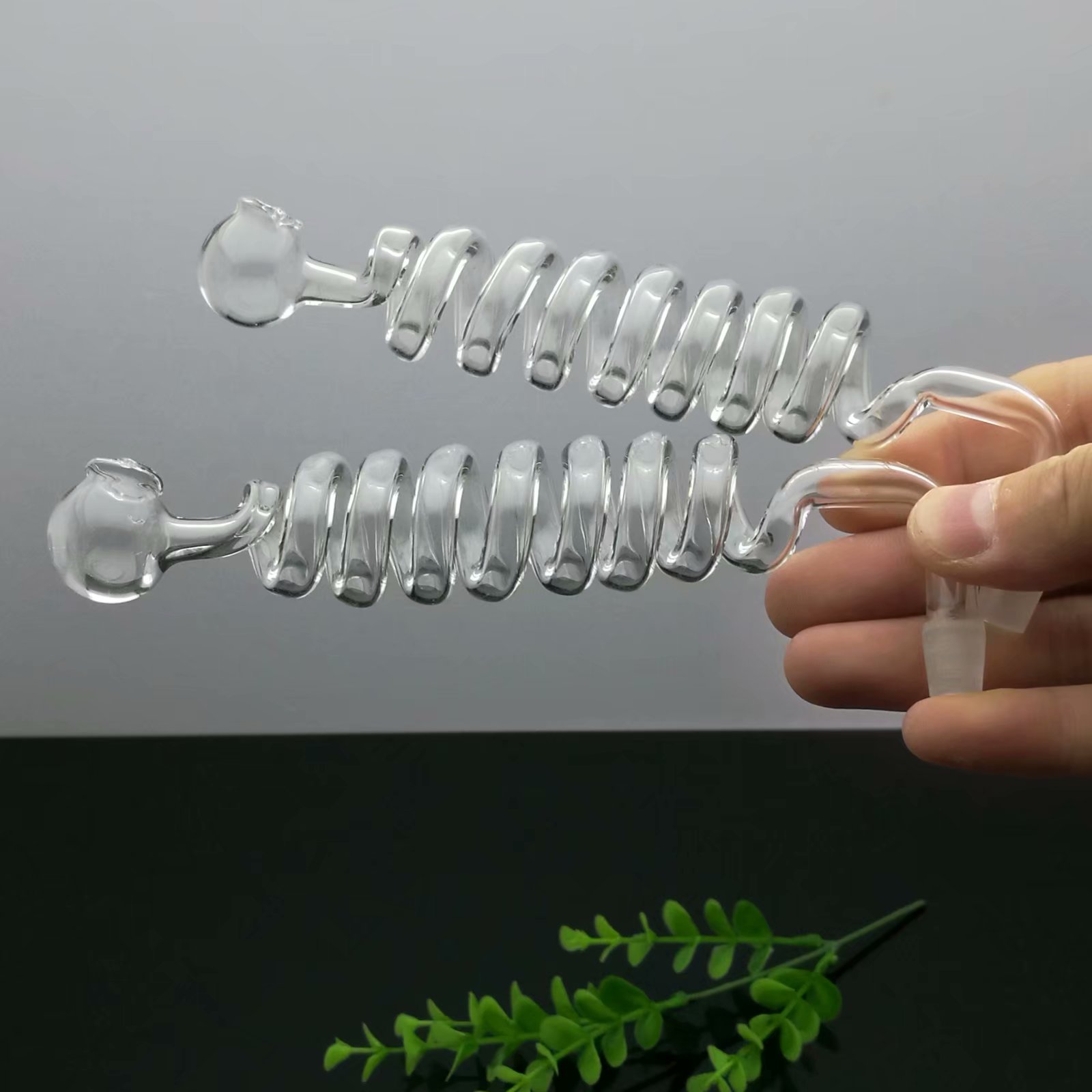 Hot Selling Transparent 8 Spiral Boiler Glass Bongs Glass Smoking Pipe Water Pipes Oil Rig Glass Bowls Oil Burn