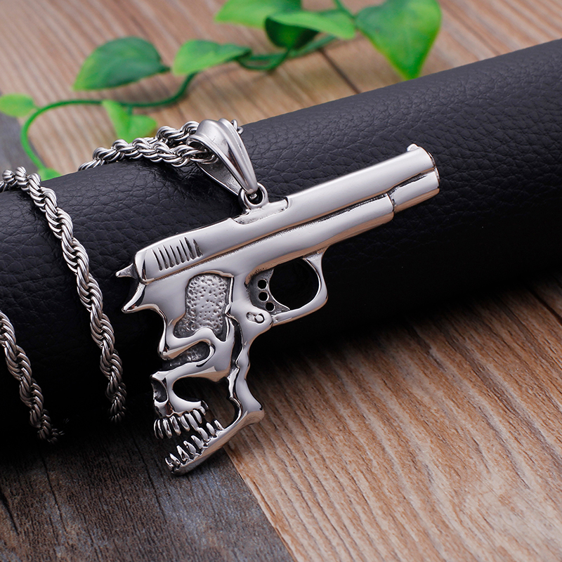 Vitage Shape Pendants Necklace Cool Men Punk Hip Hop 316L Stainless Steel New Fashion Casting Jewelry