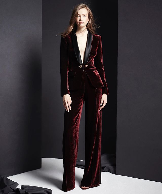 Burgundy Velvet Mother of the Bride Suits Women Business Blazer With Pants Ladies Party Evening Wear For Wedding(Jacket+Pants)