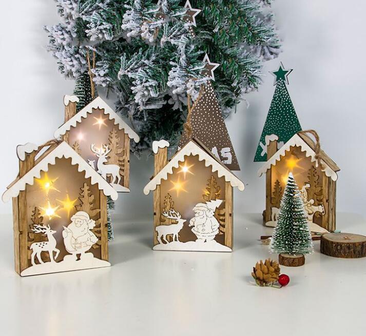 LED Wooden Cabin Shape Lamp Hanging Pendant Christmas Tree Ornaments Xmas Wood Decoration Lighting Pendants Supplies
LED Wooden Cabin Shape Lamp Hanging Pendant Christmas Tree Ornaments Xmas Wood Decoration Lighting Pendants Supplies