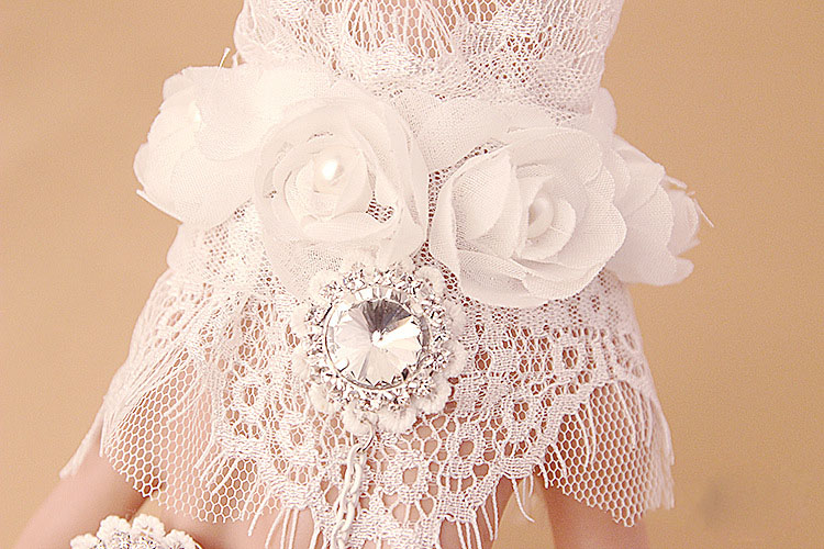 Brides Bracelet Brace Lace Crystals Bridal Gloves Rhinestones Pearls Ring Bracelet Wristband Wedding Accessories Lacing Cheap