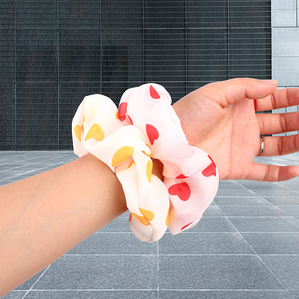 Lady girl Hair Scrunchy Ring Elastic Hair Bands Love heart Leopard plaid Large intestine Sports Dance Scrunchie Hairband 20pcs G1008