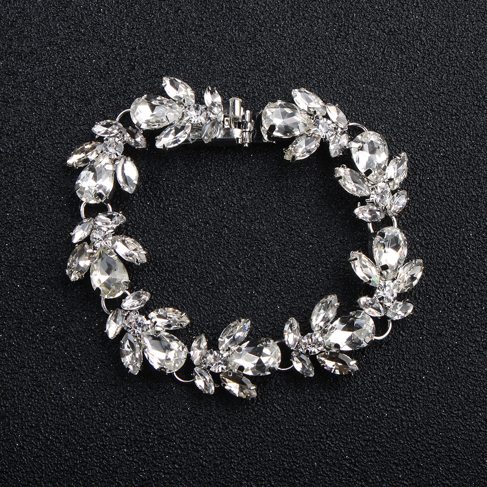 Gold Bridal Bracelets Sparkling Dazzling Rhinestones Beaded Wedding for Bridal The Great Gatsby Bracelets Girls Party Accessories