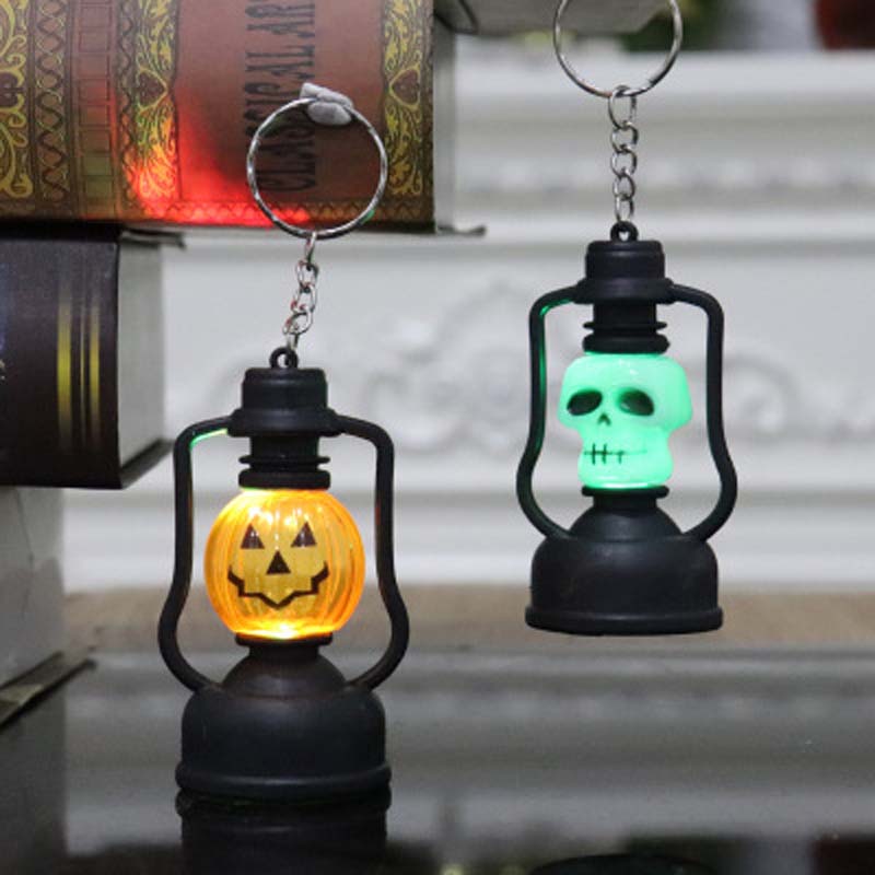 Halloween Portable Pumpkin Face Skull LED Light Lamp Flashing Decoration Night Lights for Party Bar Bedroom Home Festival Accessories