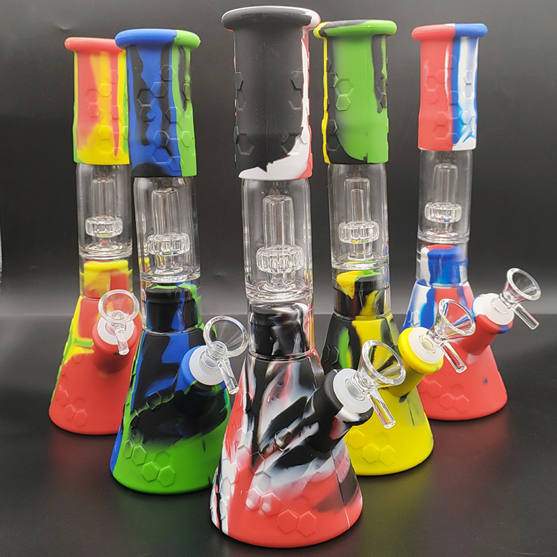 Silicone Bongs glass bong hand pipe smoking water pipes beaker Dab Rigs Percolators Perc Removable 11.42 inch Straight With Glass Bowl
Silicone Bongs glass bong hand pipe smoking water pipes beaker Dab Rigs Percolators Perc Removable 11.42 inch Straight With Glass Bowl