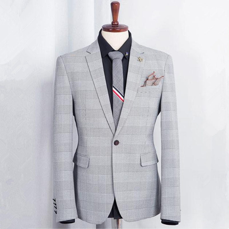Men' business casual suits 3 piece jacket + pants + vest gray check single buckle slim suit wedding groom groomsmen dress
Men' business casual suits 3 piece jacket + pants + vest gray check single buckle slim suit wedding groom groomsmen dress