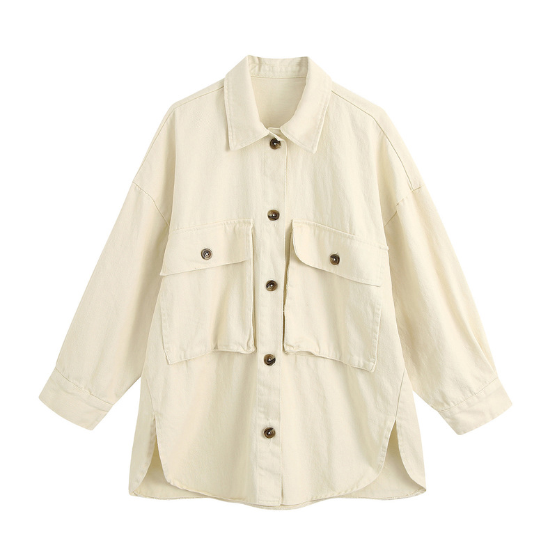 Fashion women BB - 2371-2020 age season boyfriend wind lapel double denim shirt pocket, Beige
Fashion women BB - 2371-2020 age season boyfriend wind lapel double denim shirt pocket, Beige