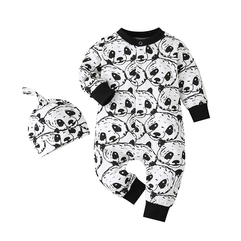 Spring Autumn Baby Rompers Baby Boys Girls Romper Panda Print Unisex Rompers Infant Clothes, White
Spring Autumn Baby Rompers Baby Boys Girls Romper Panda Print Unisex Rompers Infant Clothes, White