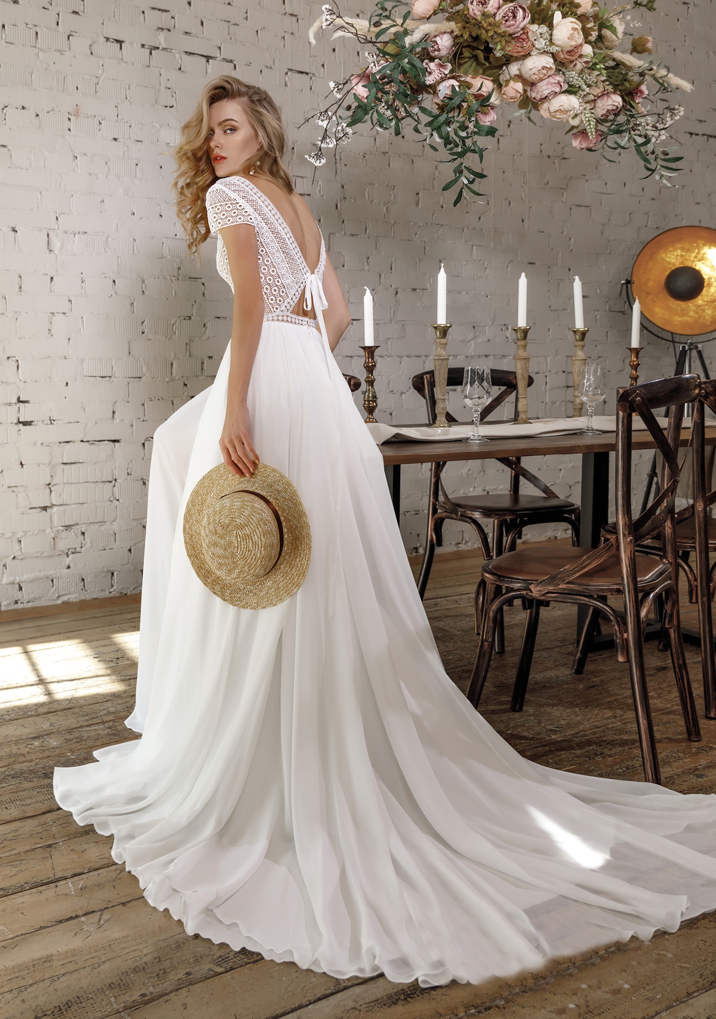 beach bohemian wedding dresses v jewel neck short sleeve front split bridal gowns backless plus size wedding dress