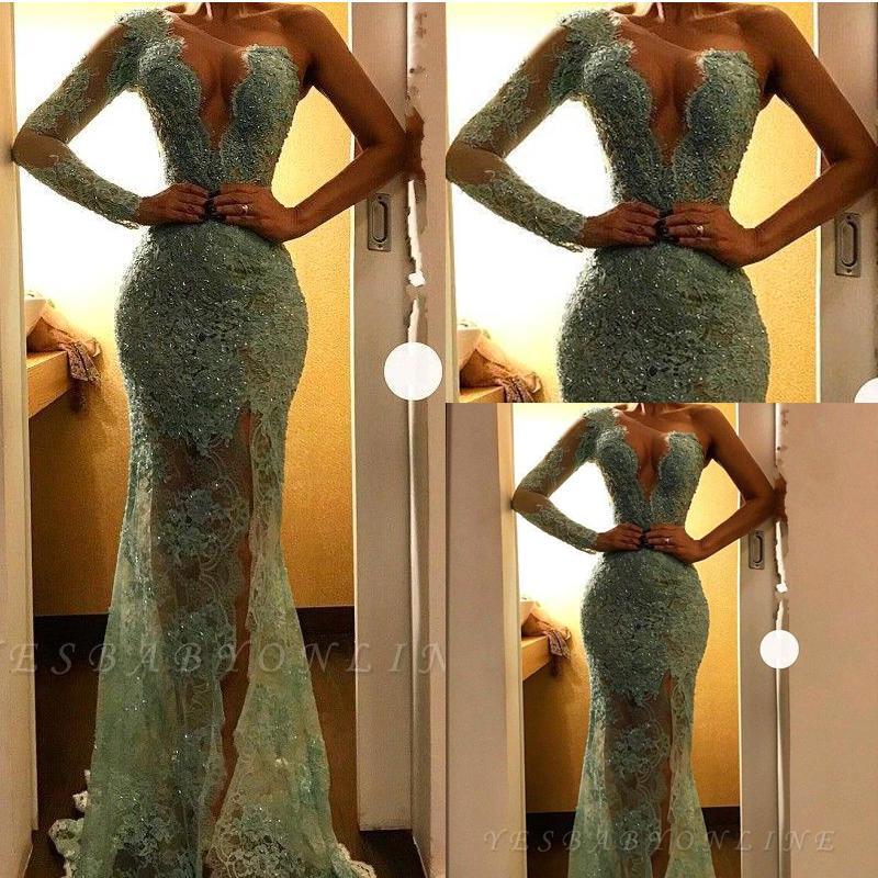 Long Sleeve Split Prom Dress 2020 One Shoulder Mermaid Lace Formal Evening Formal Gowns Vestidos de fiesta, Hunter green
Long Sleeve Split Prom Dress 2020 One Shoulder Mermaid Lace Formal Evening Formal Gowns Vestidos de fiesta, Hunter green