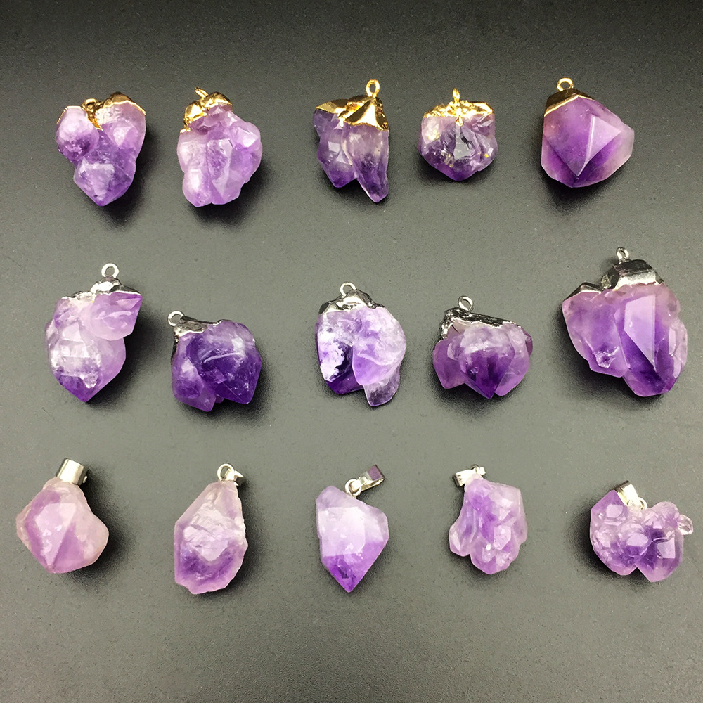 Pretty Nature Stone Amethyst Pendants Irregular Lavender Brazilian Amethyst Quartz Crystal Single crystal Charms Stone for Necklace Jewelry, Silver
Pretty Nature Stone Amethyst Pendants Irregular Lavender Brazilian Amethyst Quartz Crystal Single crystal Charms Stone for Necklace Jewelry, Silver
