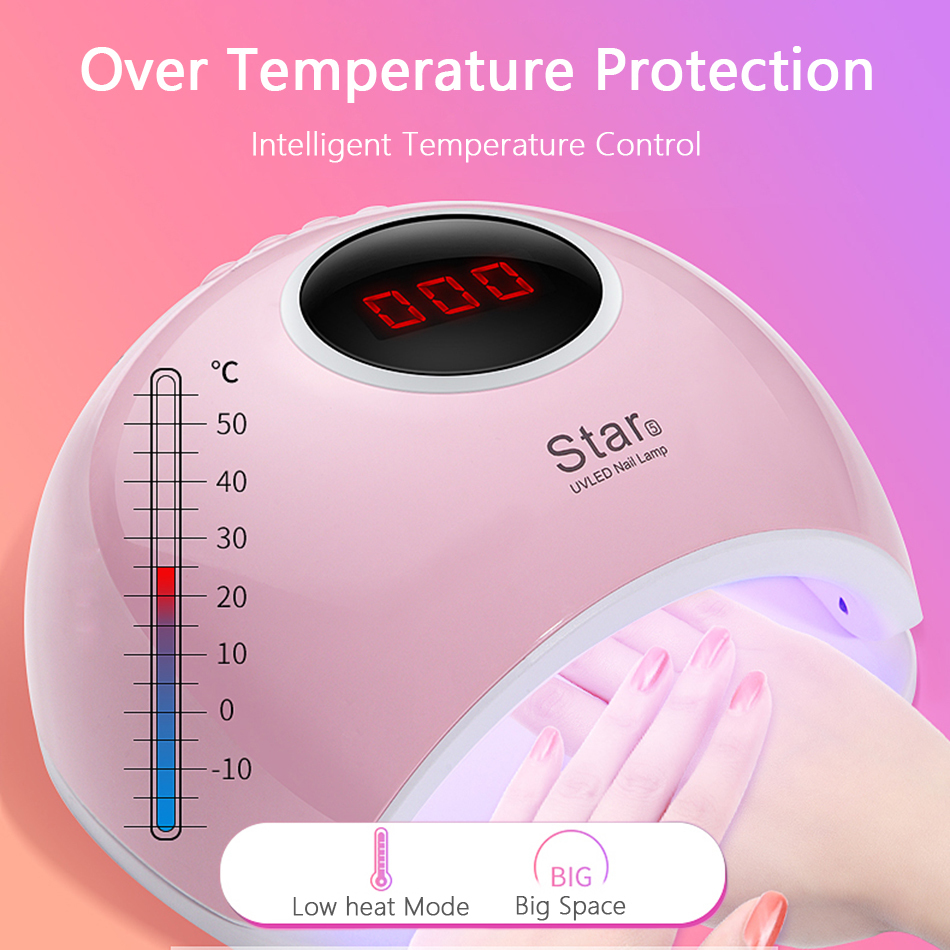 ROHWXY UV LED Lamp For Nails Dryer Sun Light Lamp For Manicure 72W Smart LCD Display For All Gel Nail Polish Nail Art Tools C19011401