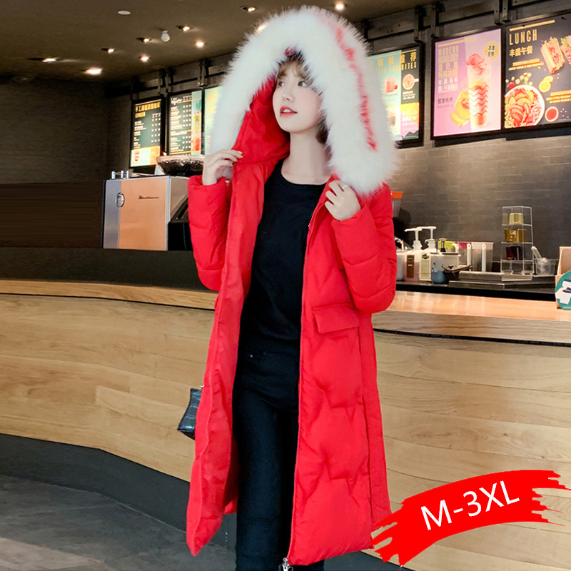 Female Long Slim Large Size Cotton Coat 2019 New Autumn Winter Student Warm Parkas Fur Collar Hooded Clothing Thick Coat Female, White
Female Long Slim Large Size Cotton Coat 2019 New Autumn Winter Student Warm Parkas Fur Collar Hooded Clothing Thick Coat Female, White