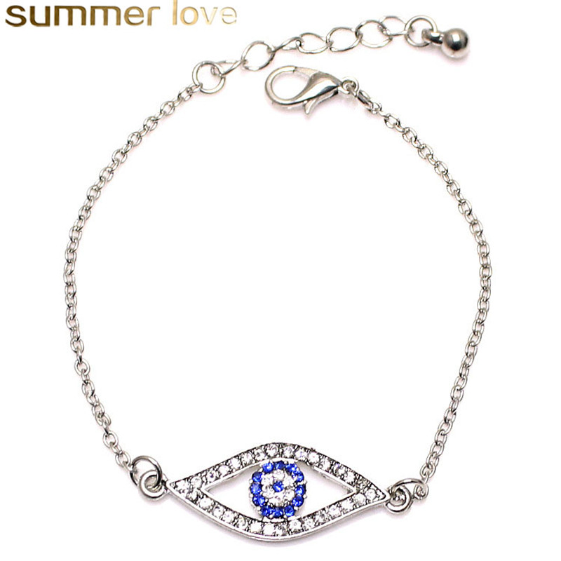 Fashion Crystal Blue Eye Bracelet New Silver Gold Color Link Chain Bracelets for Women Girls Lucky Jewelry Friendship Gifts, Golden;silver
Fashion Crystal Blue Eye Bracelet New Silver Gold Color Link Chain Bracelets for Women Girls Lucky Jewelry Friendship Gifts, Golden;silver