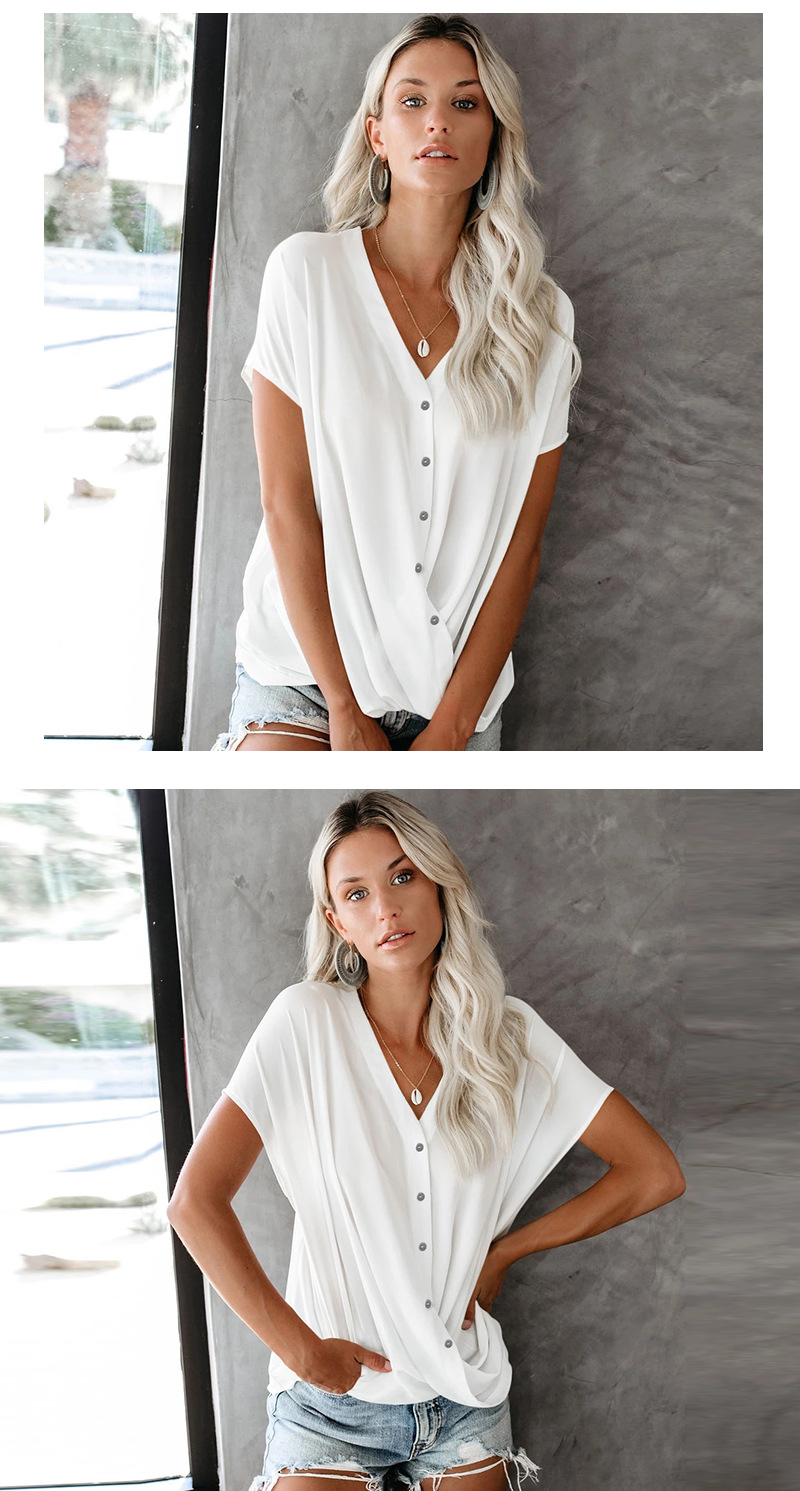 2020 Women Blouse Casual Women's Bat Sleeved V-neck Chiffon Blouse Plus Size Shirt Women Tops Ladies Loose Shirts
