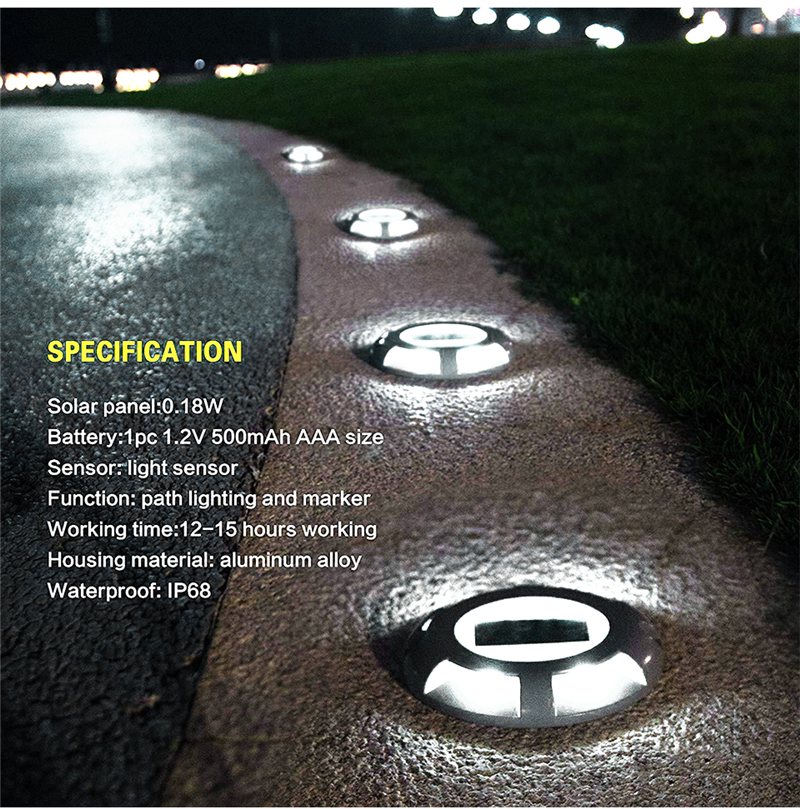Aluminum Led Lights Outdoor Waterproof LED Solar Pathway Light Solar Lawn Road Solar Lamps for Road Resistant Road Entry Plaza