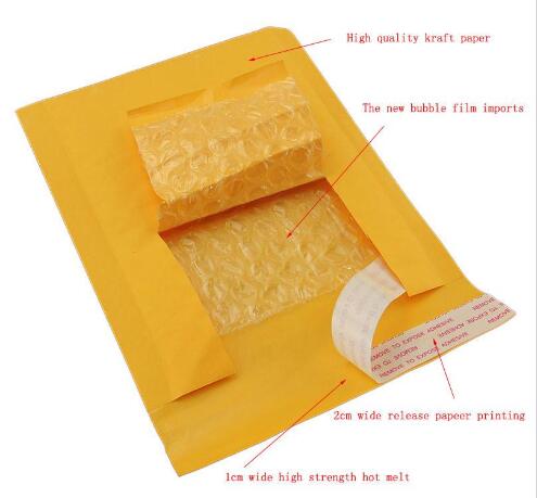 Many Sizes Yellow Kraft Bubble Mailing Envelope Bags Bubble Mailers Padded Envelopes Packaging Shipping Bags GB1163