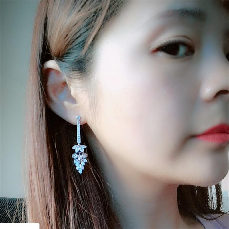 Marquise Cut White Topaz Dangle Earrings - Sterg Sier, Jewelry for Women