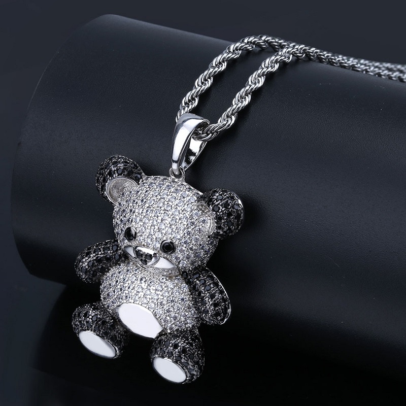 Fashion-Panda Pendant Necklace For Mens Womens New Fashion Hip Hop Necklace Jewelry Iced Out Pendant Necklace