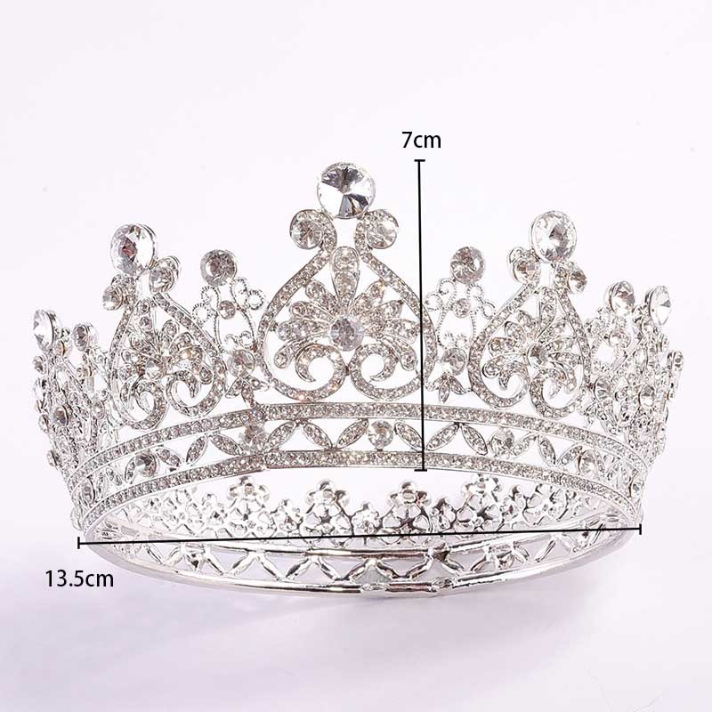Princess Jewelry Large Full Circle Rhinestones Queen Pageant Crown Wedding Bridal Hair Jewelry Wedding Dress Accessories T200110