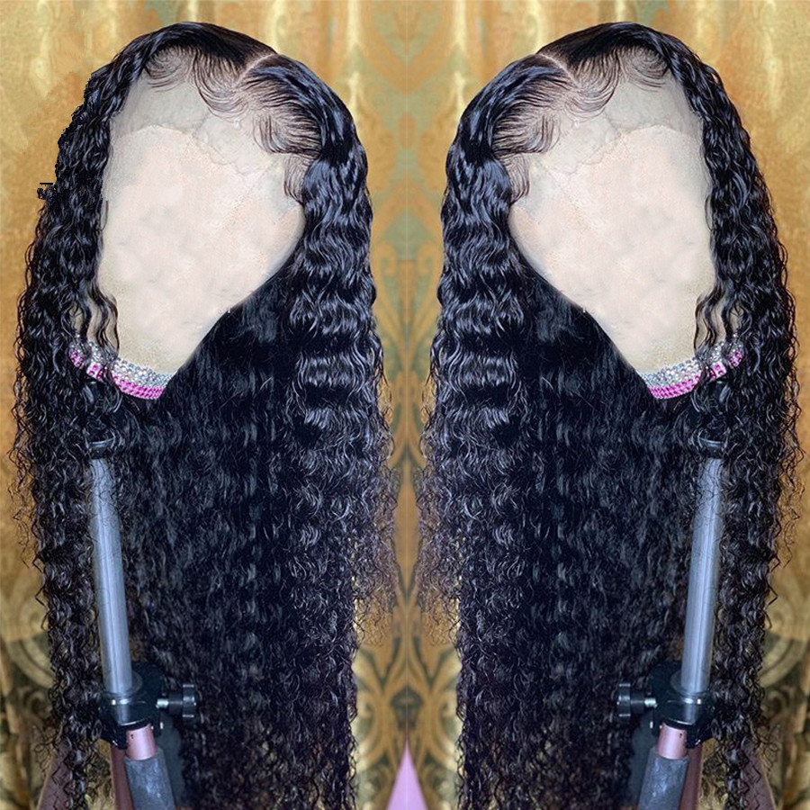 Deep Wave Full Lace Front Human Hair Wigs 150% Loose Deep Wave Lace Front Wig PrePlucked 360 Brazilian Frontal Closure Lace Wig
