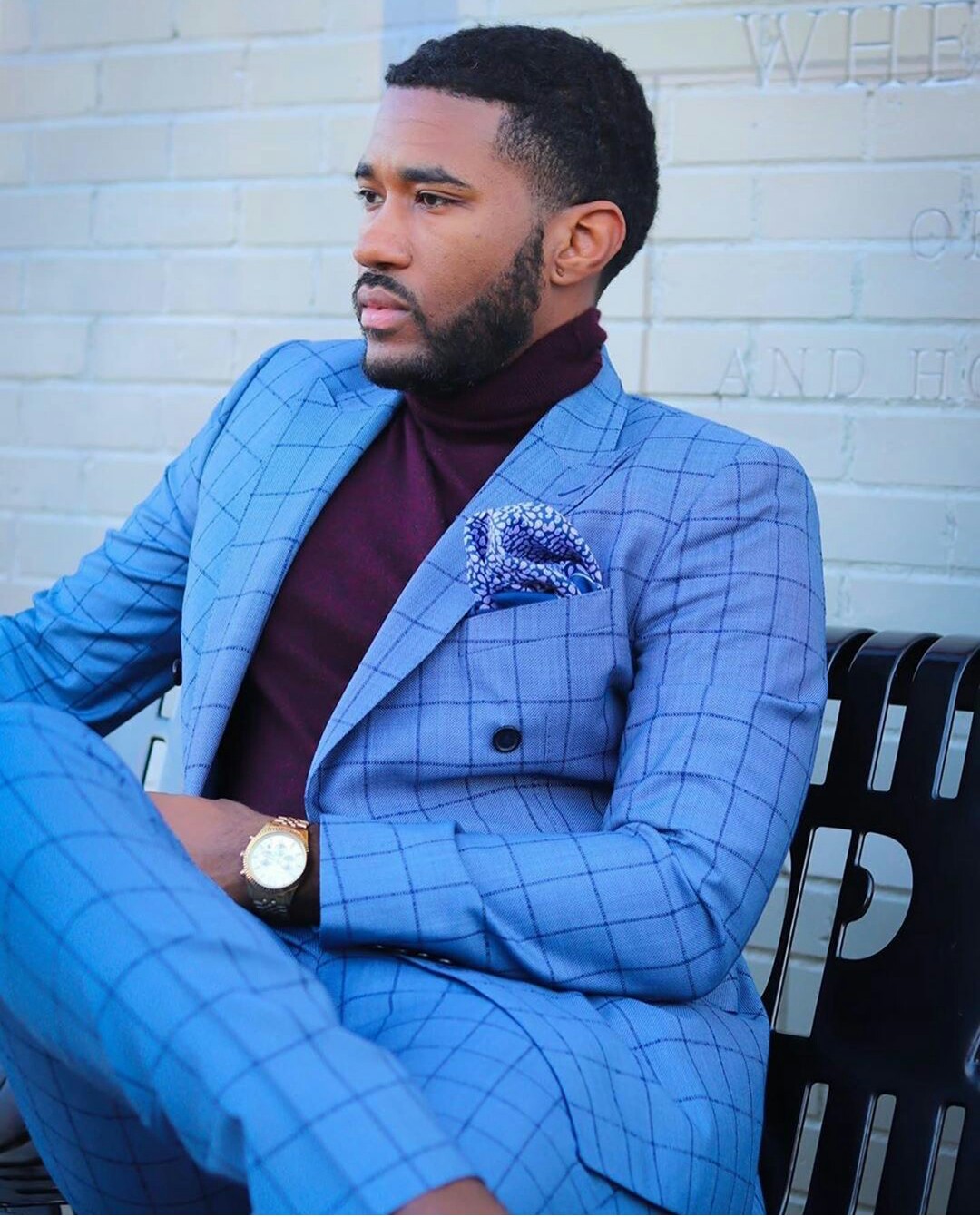 blue check 2 pieces wedding tuxedos peaked lapel two button mens designer jacket formal party prom wear jacketpants