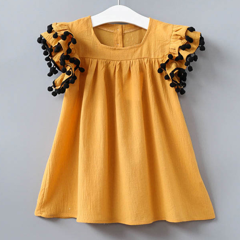 Girls Dress 2020 New Summer Brand Girls Clothes Lace And Ball Design Baby Girls Dress Party Dress For 3-7 Years