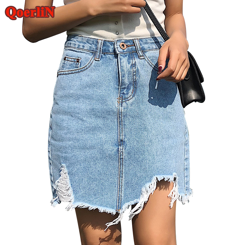 QoerliN Vintage Ripped Sexy Short Mini Jeans Skirts Girls 2018 High Waist Hole Tassel Fashion Summer Women Denim Skirt Plus Size, Dark gray
QoerliN Vintage Ripped Sexy Short Mini Jeans Skirts Girls 2018 High Waist Hole Tassel Fashion Summer Women Denim Skirt Plus Size, Dark gray