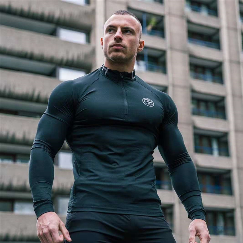 Long Sleeve Running Shirt Men Zipper Neck Bodybuilding Fitness Skinny T-shirt Gym Tshirt Sport T Shirt Compression Shirts Tops, Black
Long Sleeve Running Shirt Men Zipper Neck Bodybuilding Fitness Skinny T-shirt Gym Tshirt Sport T Shirt Compression Shirts Tops, Black