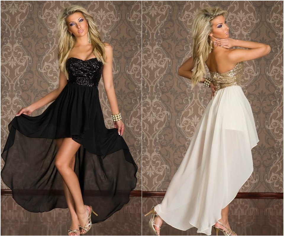 Hot Women's Sexy Club Wear Dresses Strapless Sequined Cocktail Party Irregular Bottom Chiffon Long Dress Clubwear Elegant Lady Prom Dresses