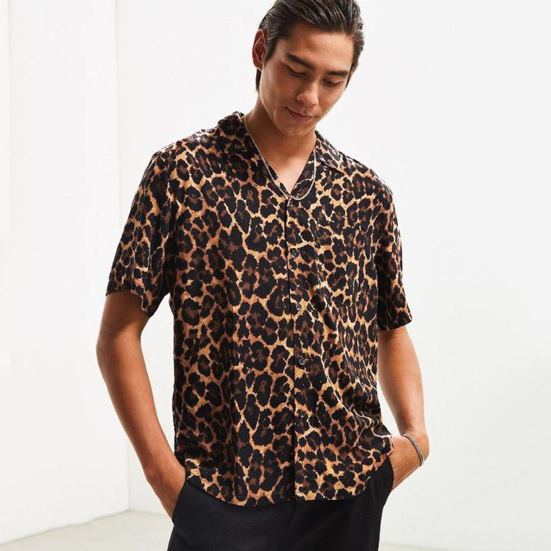 Men's Summer Shirt 2020 Fashion Casual Lapel Leopard Short Sleeve Loose Button beach feminina Shirt Top Blouse Streetwear #45, As pic
Men's Summer Shirt 2020 Fashion Casual Lapel Leopard Short Sleeve Loose Button beach feminina Shirt Top Blouse Streetwear #45, As pic