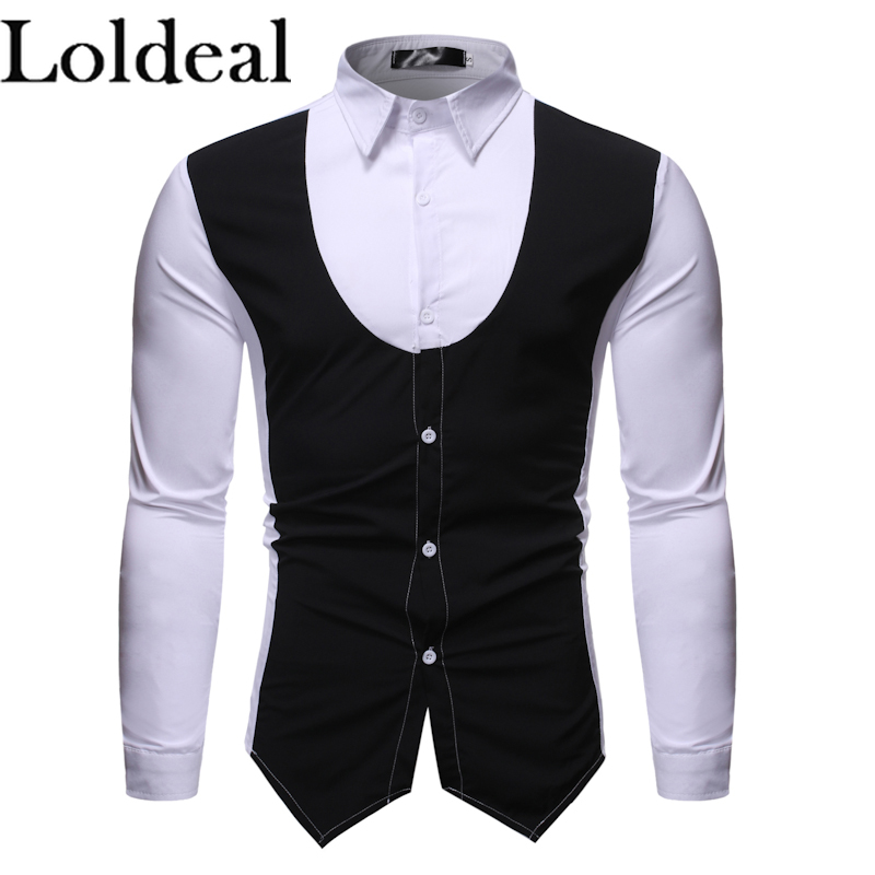 Loldeal Men Shirt - Color Block Red / Long Sleeve Joker Color Matching Collar, Black
Loldeal Men Shirt - Color Block Red / Long Sleeve Joker Color Matching Collar, Black