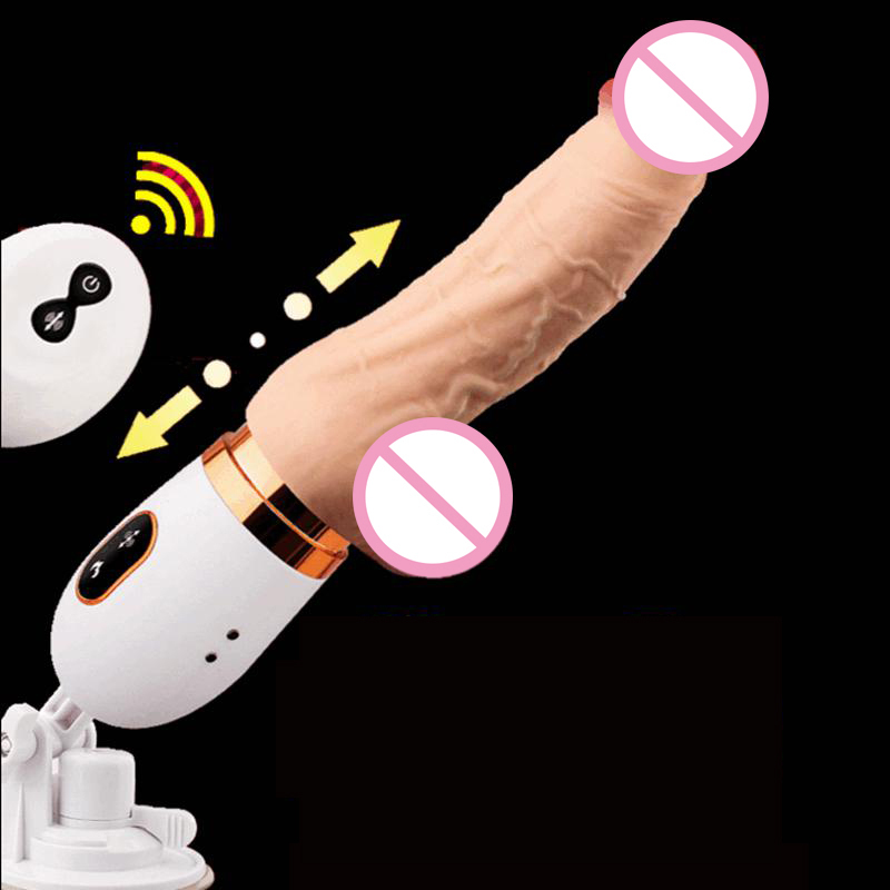 Télécommande sans fil Chauffage télescopique automatique Sex Machine Femme Masturbation Big Dildo vibrateurs Sex Toys pour les femmes Y191218